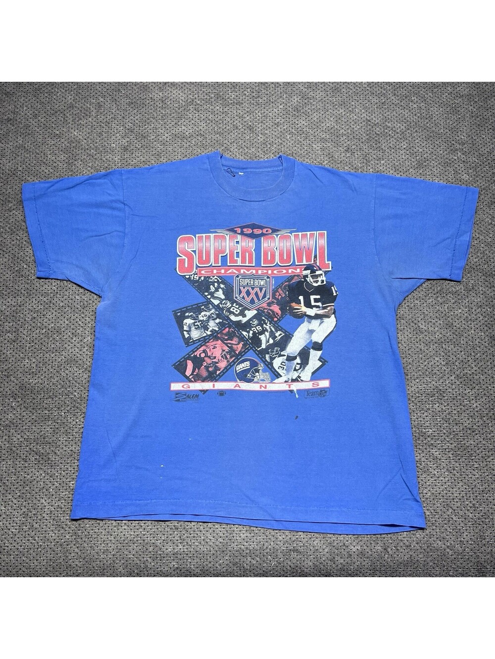 Vintage 1990 New York Giants Super Bowl Champions T-Shirt XL Rare Men’s Blue